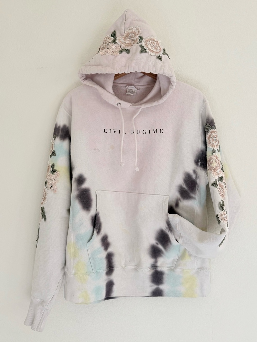 Civil Regime x Champion Rose Floral Tie Dye Pastel Hoodie Darc Sport Medium